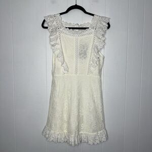 Fashion Nova Women’s Sweet Embrace Lace Mini Dress White Size Medium NWT